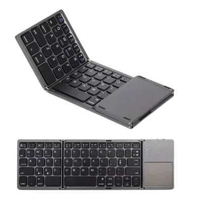 Mini Teclado Sem Fio Recarregável Portátil Touchpad Dobrável Bluetooth
