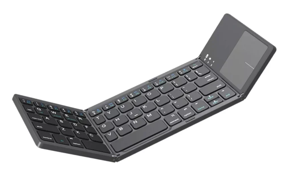 Imagem 3 de 4 do produto Mini Teclado Sem Fio Recarregável Portátil Touchpad Dobrável Bluetooth
