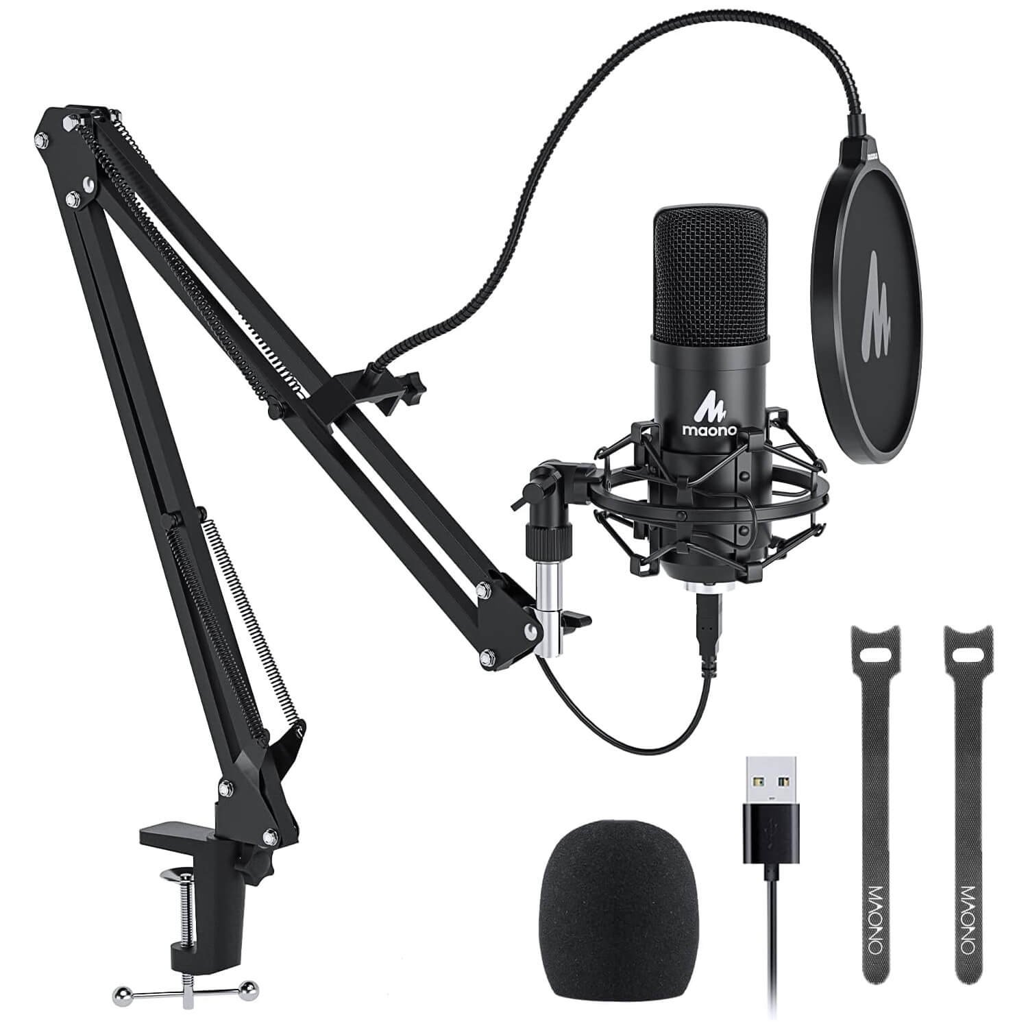 Microfone Condensador Maono Au-a04, Cardióide, Preto