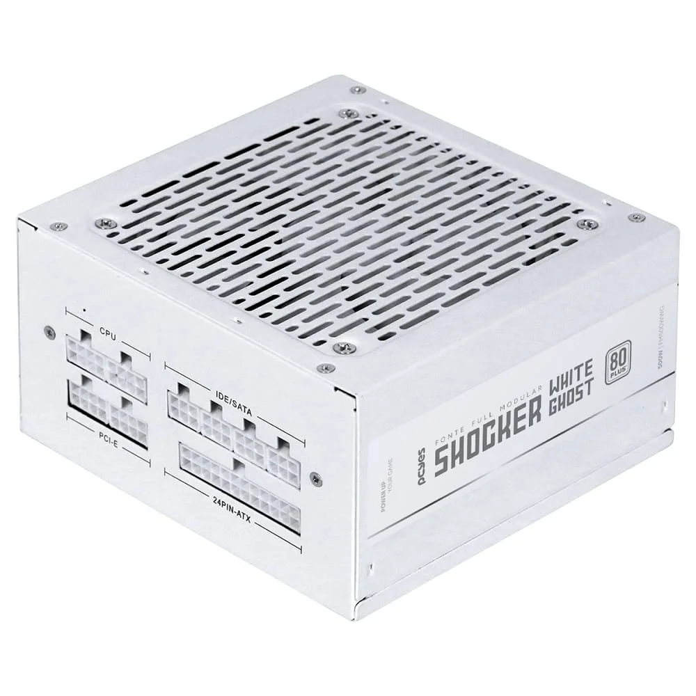 Imagem 2 de 5 do produto Fonte De Alimentação Gamer PCyes Shocker Full Modular 500w 80 Plus White - White Ghost