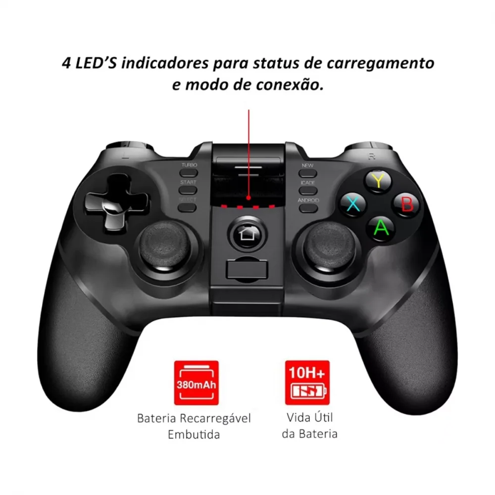 Imagem 2 de 5 do produto Controle Gamer Celular Joystick Bluetooth Altomex At-9076