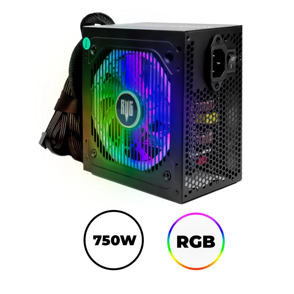 Imagem 2 de 5 do produto Fonte Gamer  Alimentação PC 750w Silencioso 80 Plus Pfc