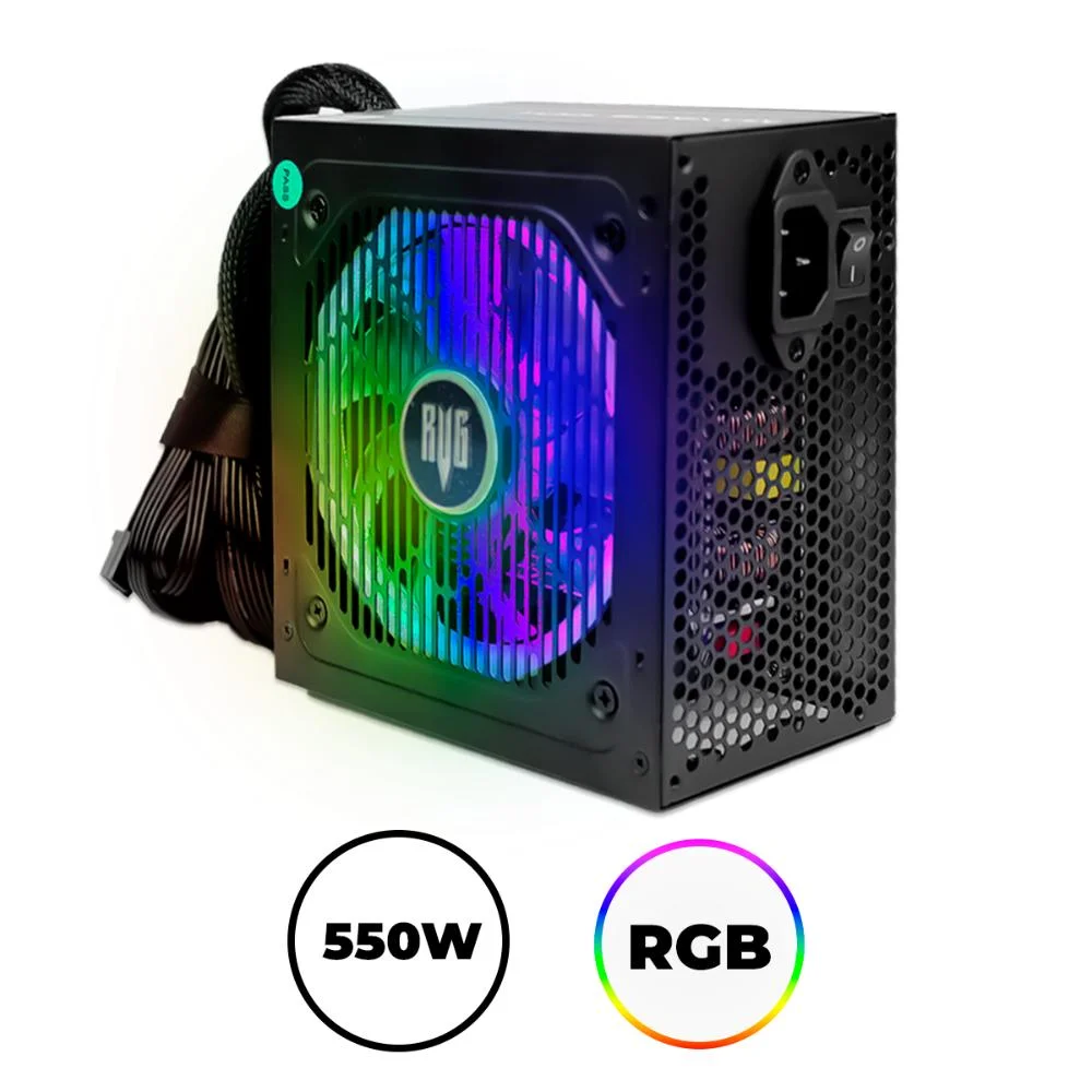 Imagem 2 de 4 do produto Fonte Gamer Alimentação Para PC 550w Silencioso 80 Plus Pfc