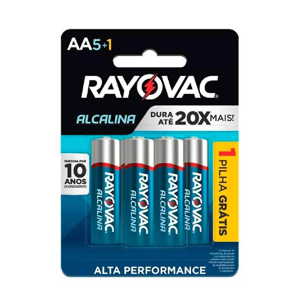 Pilha Alcalina Aa6 Rayovac Cartela Com 06 Unidades - Un / 6 [f108]
