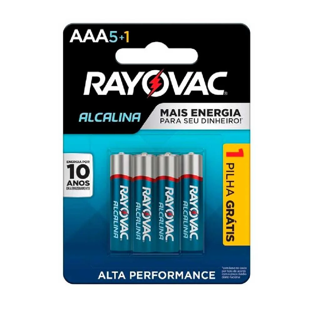 Pilha Alcalina Aaa6 Rayovac Cartela Com 06 Unidades - Un / 6 [f108]
