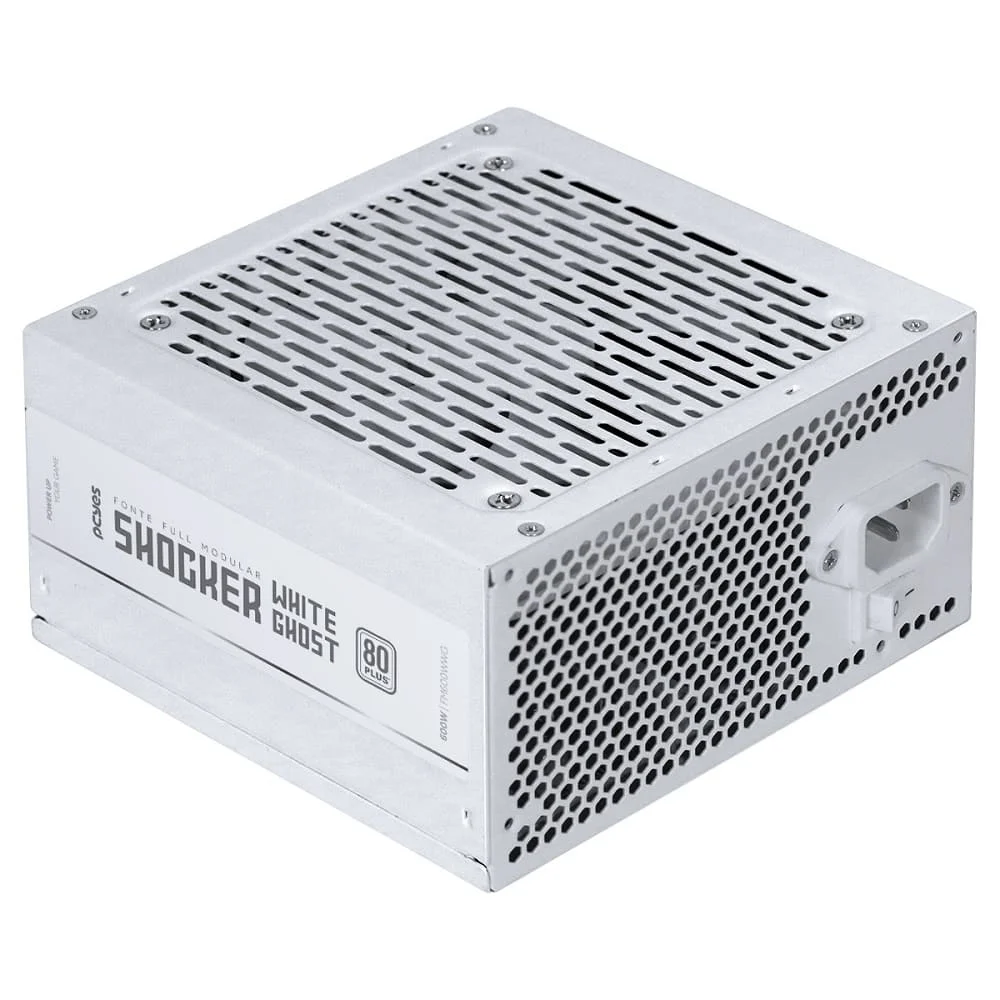 Imagem 5 de 5 do produto Fonte De Alimentação Gamer PCyes Shocker Full Modular 600w 80 Plus White - White Ghost