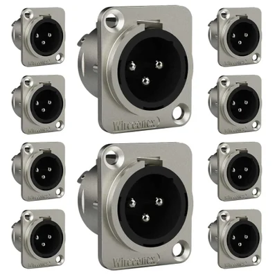 Conector  Xlr Macho Wc 1033 Mp Bk Ni 3p Painel Wireconex 10 Unidades [f108]