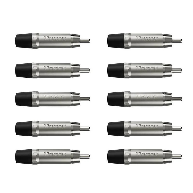 Imagem 2 de 5 do produto Conector Plug Rca Macho Wc 1212 Bk  Wireconex 10unidades - Pç / 10 [f108]
