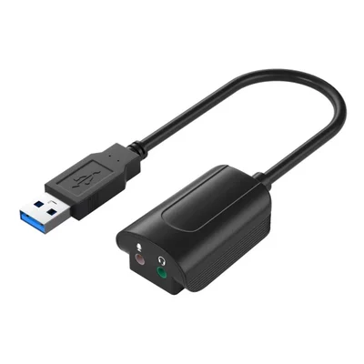 Placa De Som Externa Usb 3.0 Fone + Micorofone Audio