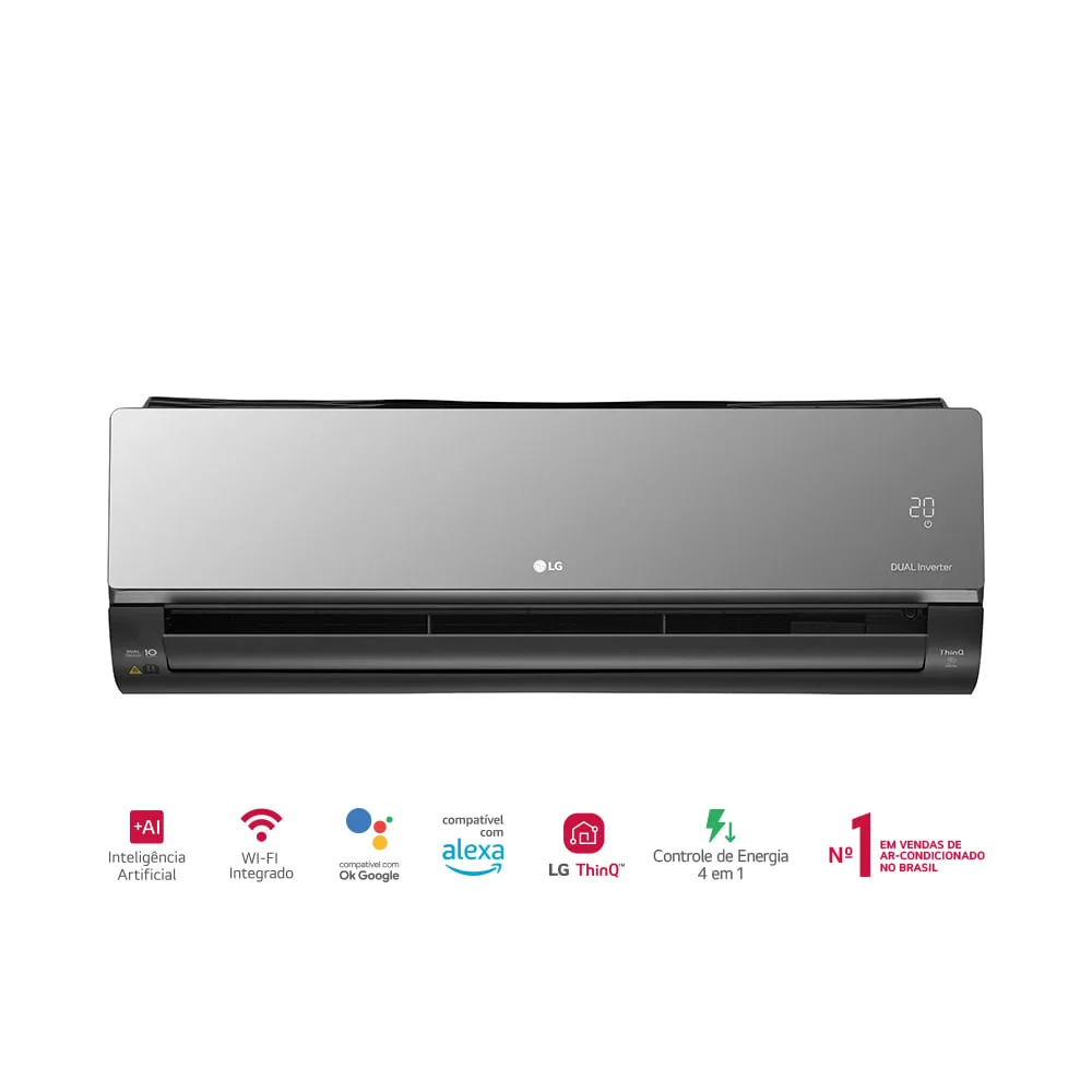 Imagem 2 de 5 do produto Ar Condicionado Split Hi Wall Inverter Lg Artcool 18000 Btu/h Quente E Frio S3-w18klr7a – 220 Volts