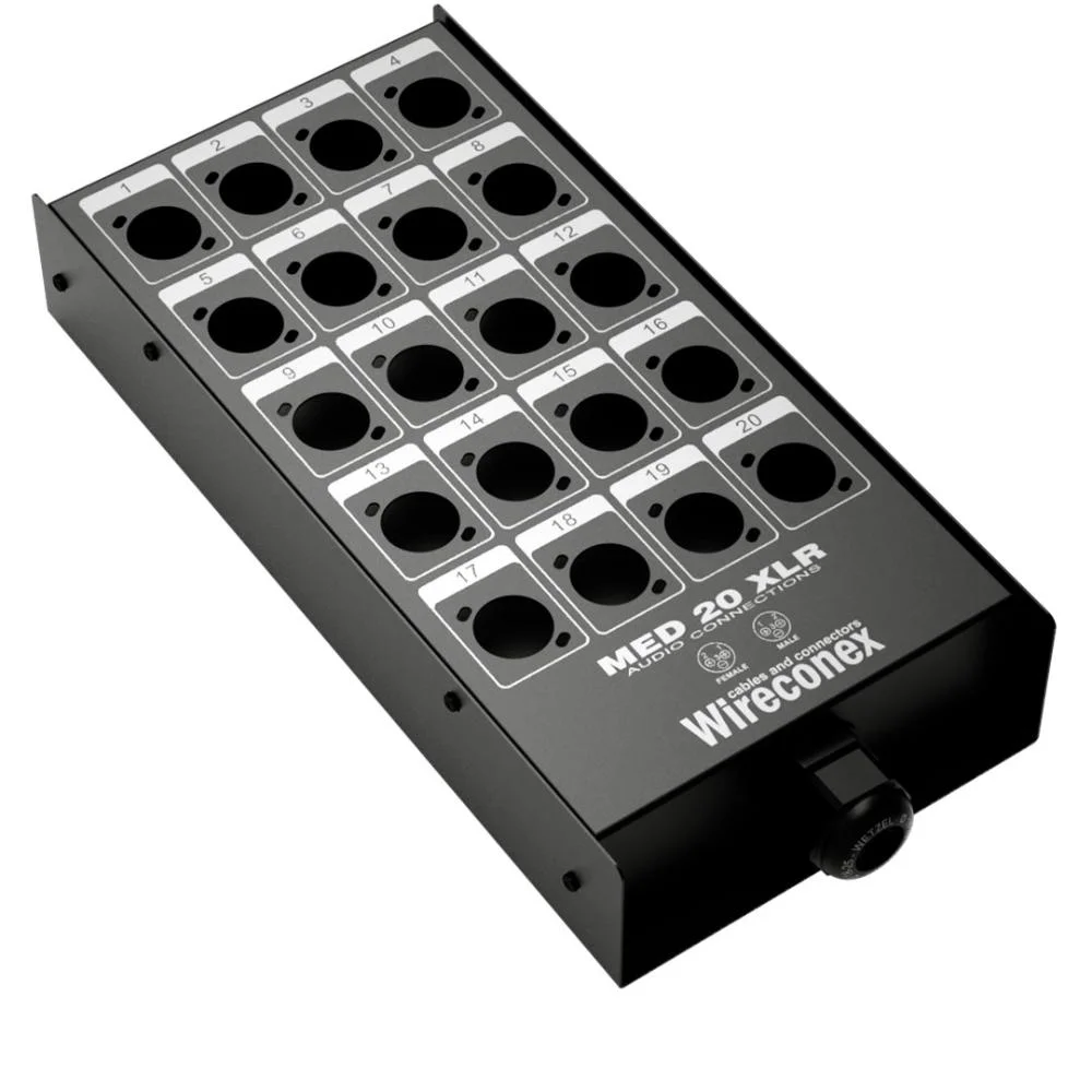 Imagem 3 de 3 do produto Painel 20 Vias Com Furações Xlr Sem Conectores E 1 Prensa Cabo De Nylon Wireconex Med2 20 1s [f108]
