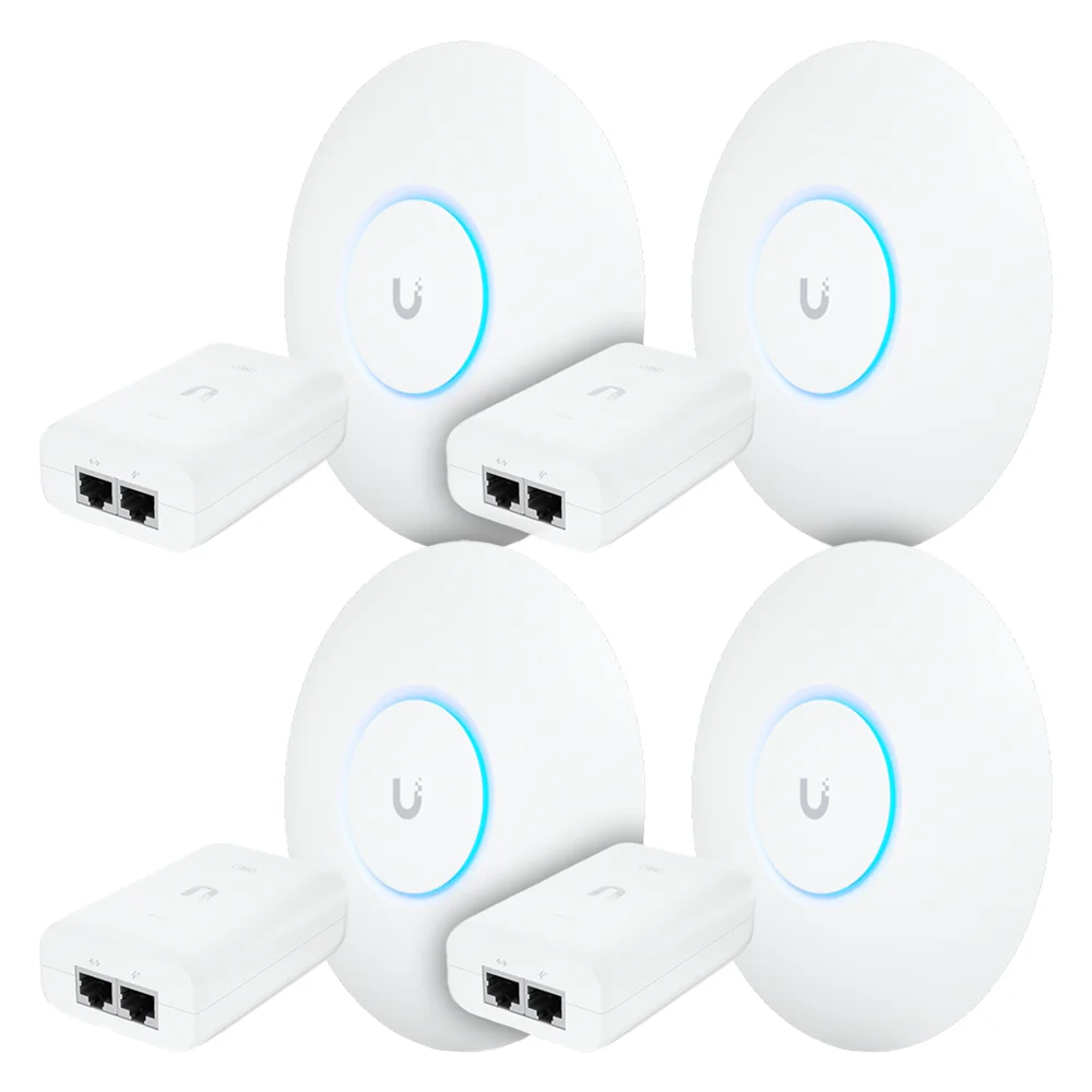 Imagem 2 de 5 do produto 4 Roteadores Wi-fi 6 Access Point 3.0 Gbps + 4 Injetores Poe+ | 4 U6+ Ubiquiti Com 4 Fontes 48v 30w