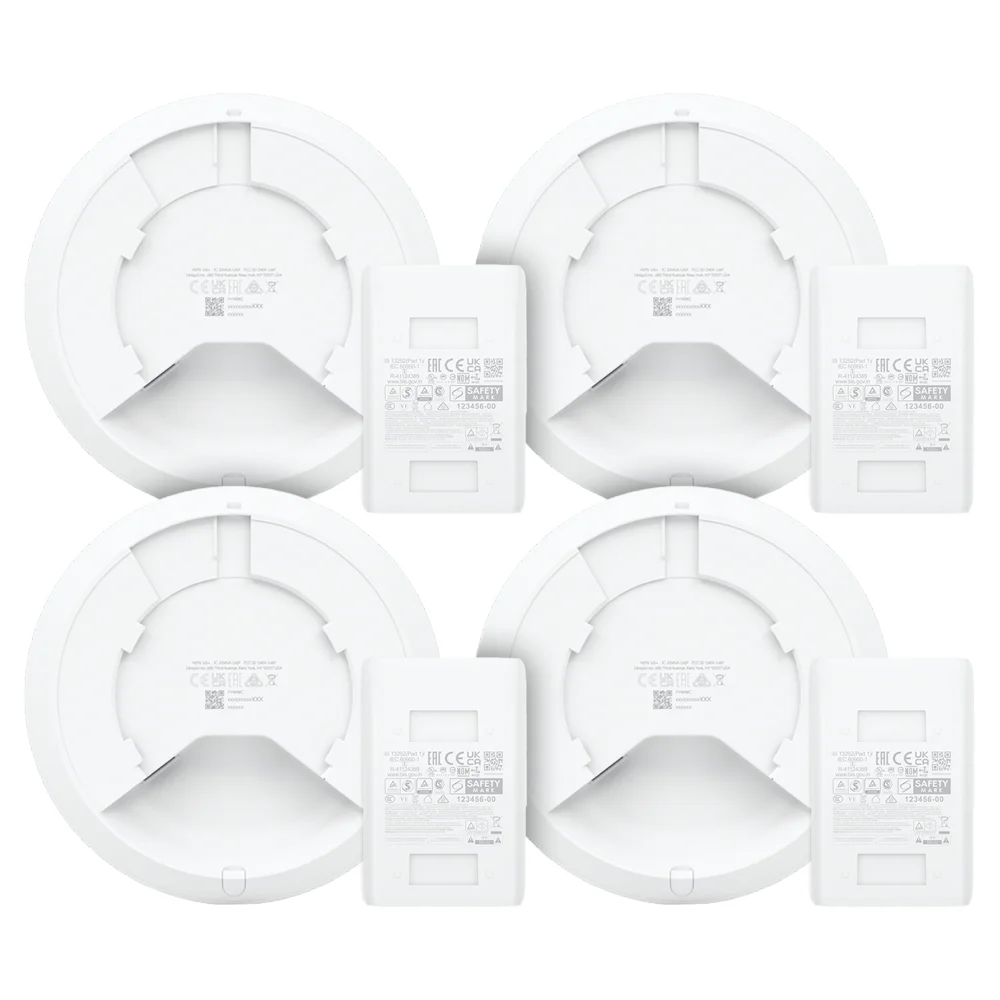 Imagem 3 de 5 do produto 4 Roteadores Wi-fi 6 Access Point 3.0 Gbps + 4 Injetores Poe+ | 4 U6+ Ubiquiti Com 4 Fontes 48v 30w