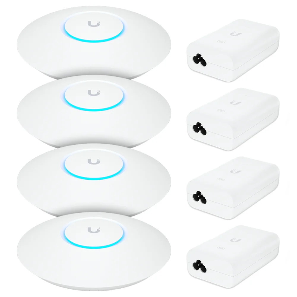 Imagem 5 de 5 do produto 4 Roteadores Wi-fi 6 Access Point 3.0 Gbps + 4 Injetores Poe+ | 4 U6+ Ubiquiti Com 4 Fontes 48v 30w