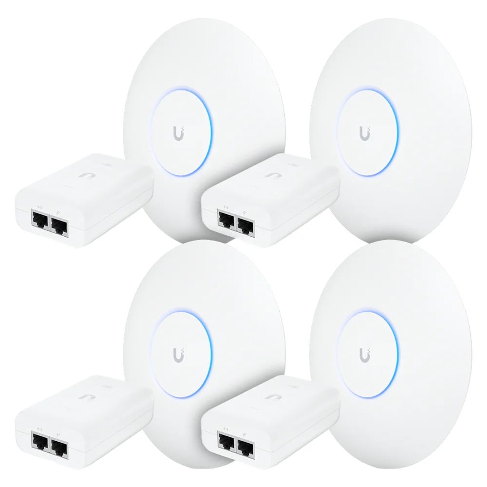 4 Roteadores Wifi 6 Access Point 5.3 Gbps + 4 Injetores Poe+ | 4 U6 Pro Ubiquiti Com 4 Fontes 48v 30w