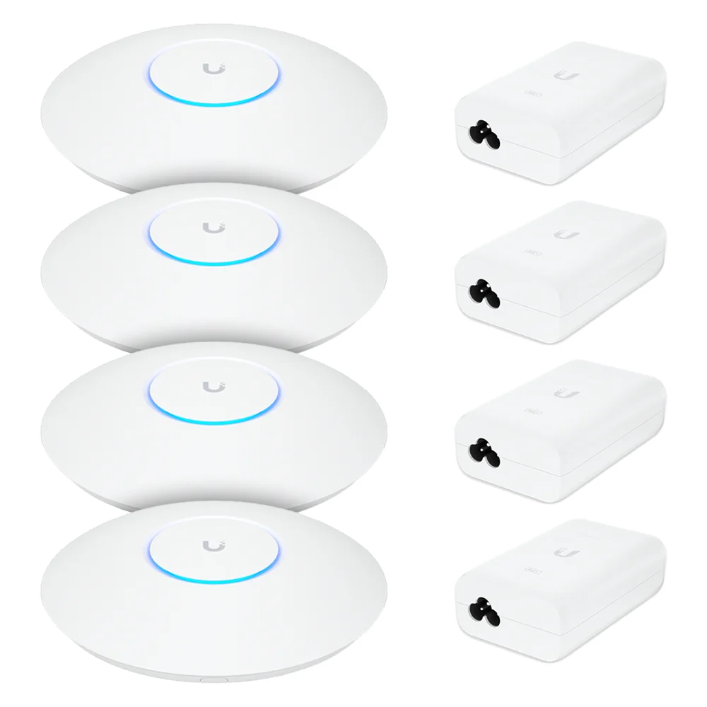 4 Roteadores Wifi 6 Access Point 5.3 Gbps + 4 Injetores Poe+ | 4 U6 Pro Ubiquiti Com 4 Fontes 48v 30w