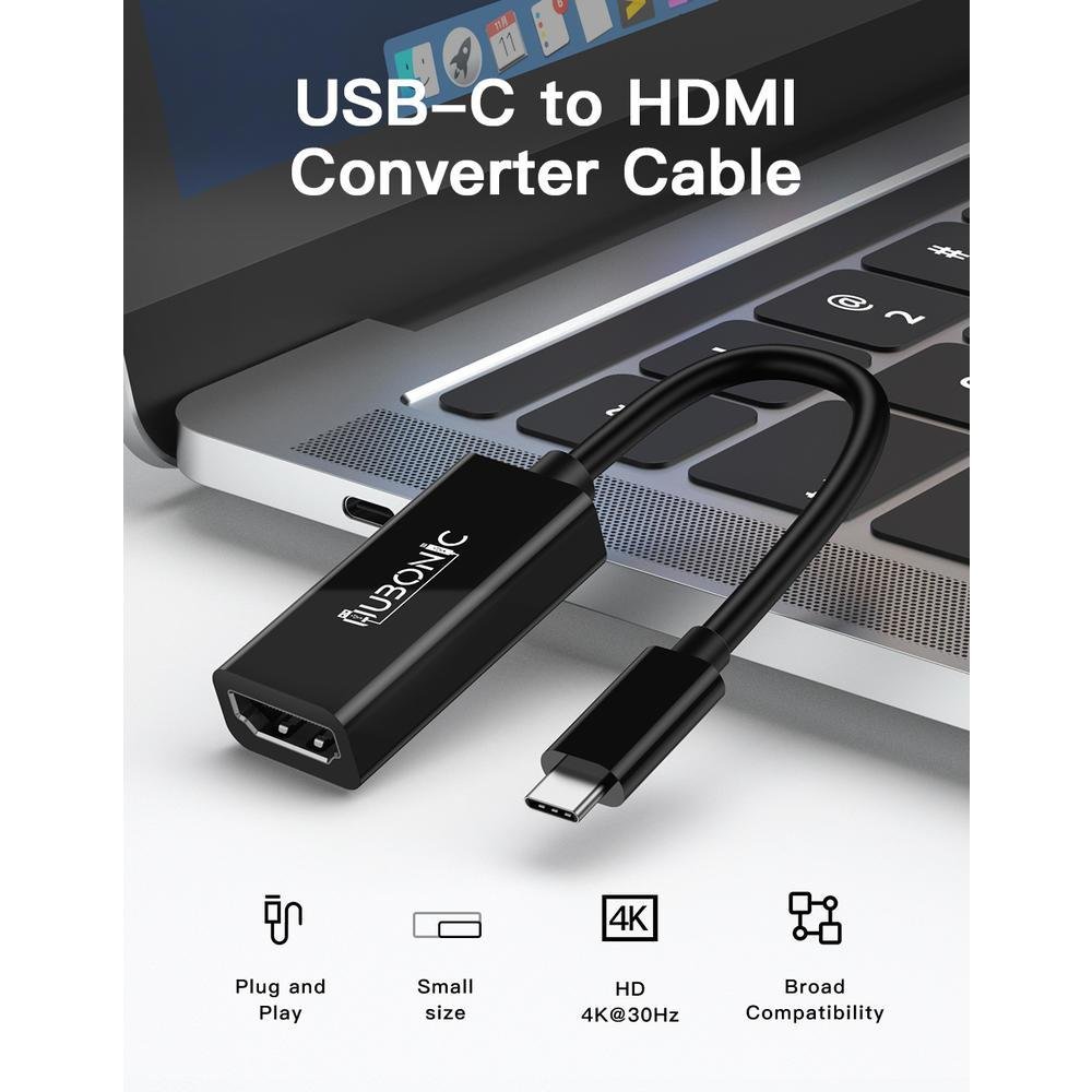 Imagem 5 de 5 do produto Hubonic Adaptador Usb C Para HDMI 4k 60hz Cabo Celular Tablet Notebook Resistente Alta Qualidade