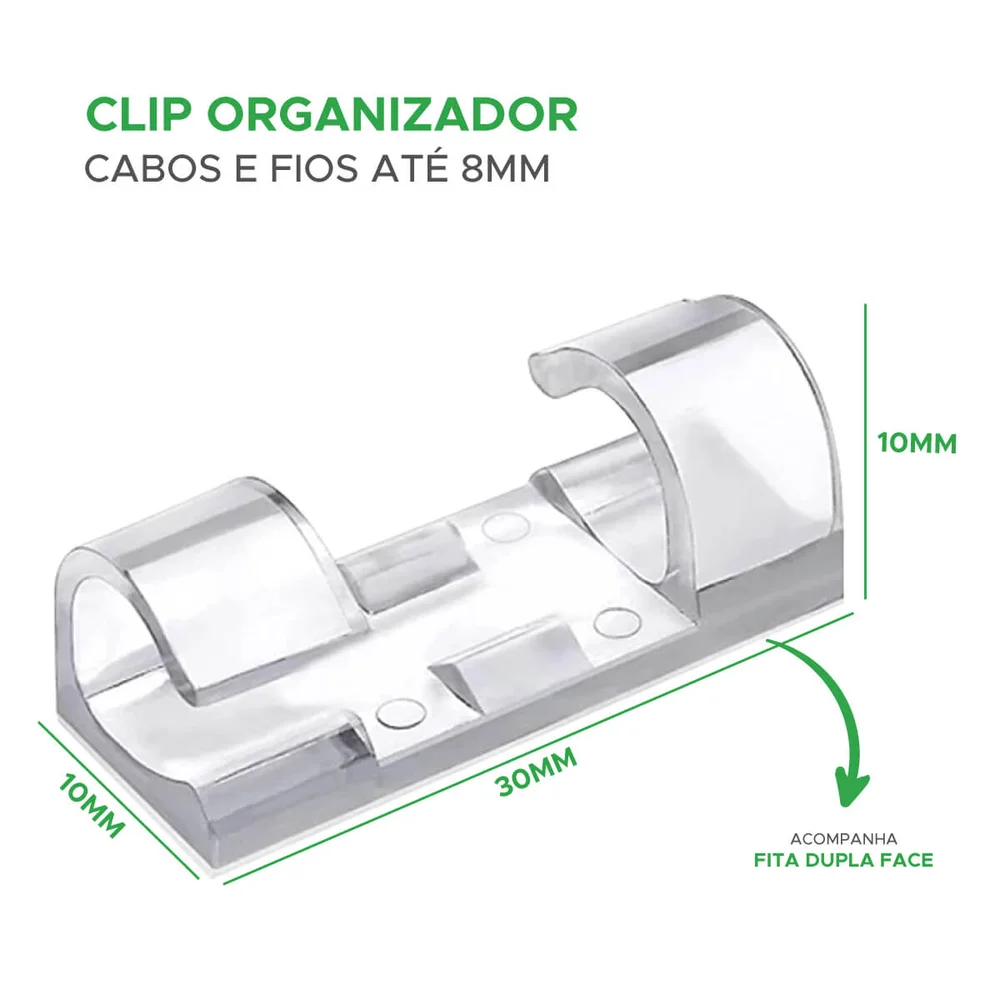Imagem 3 de 5 do produto 20 Clips Gerenciamento De Cabos Clips Organizador C/ Adesivo