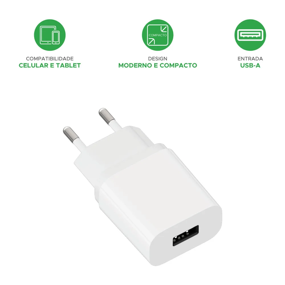 Imagem 4 de 5 do produto Carregador Celular Tomada Plug Adaptador Fonte Usb 5v 2.1a
