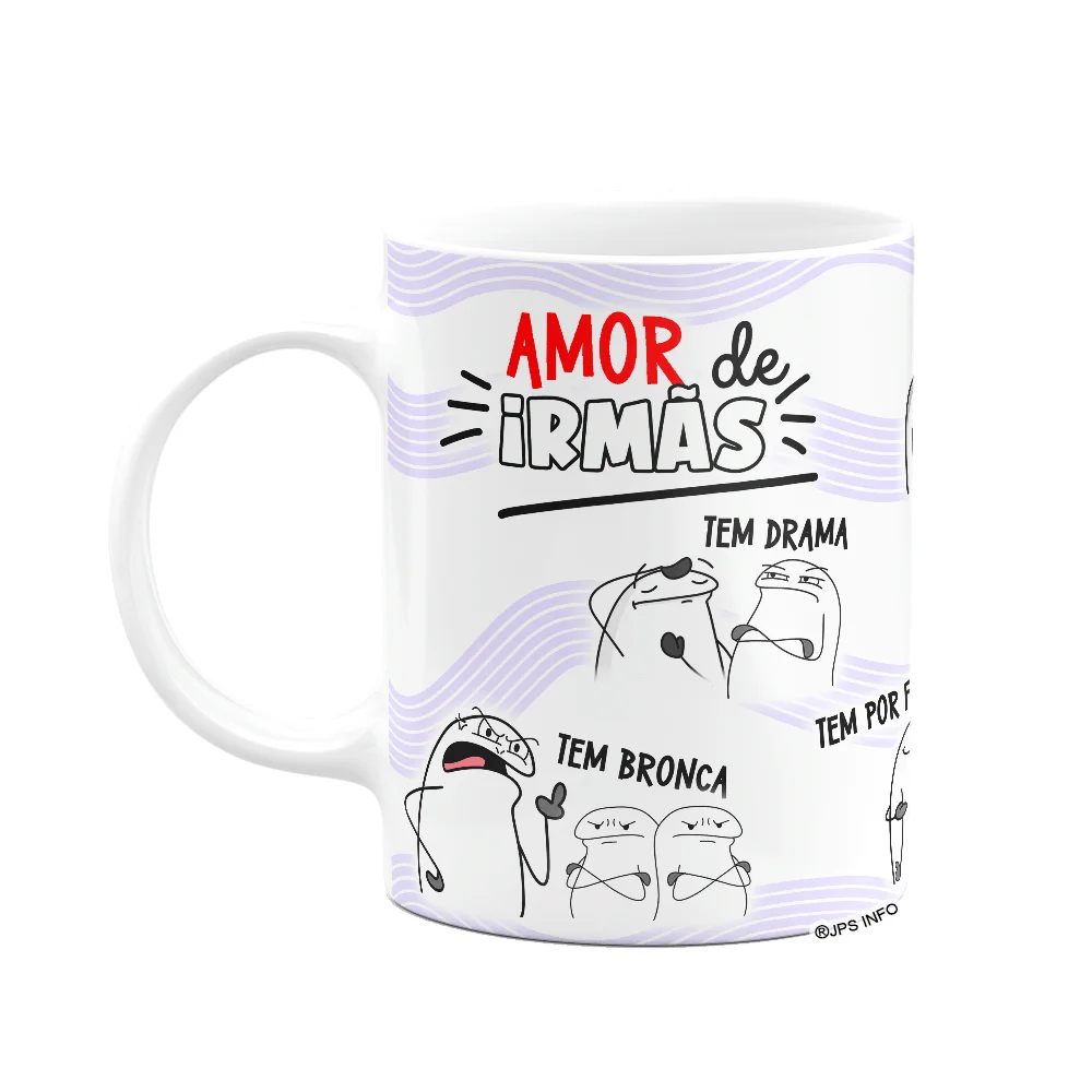 Caneca Flork Irmãos - Amor De Irmãs - Branca