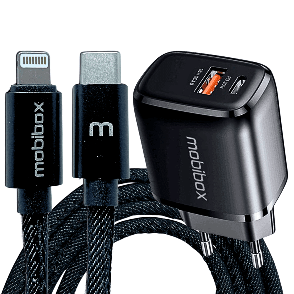 Carregador Tomada de Parede / Fonte - 2 Saídas USB + Tipo C 3A - Ultra Rápido + Cabo Lightning p/ iPhone com entrada Tipo C - 1 metro - Original Garantia de 1 ano