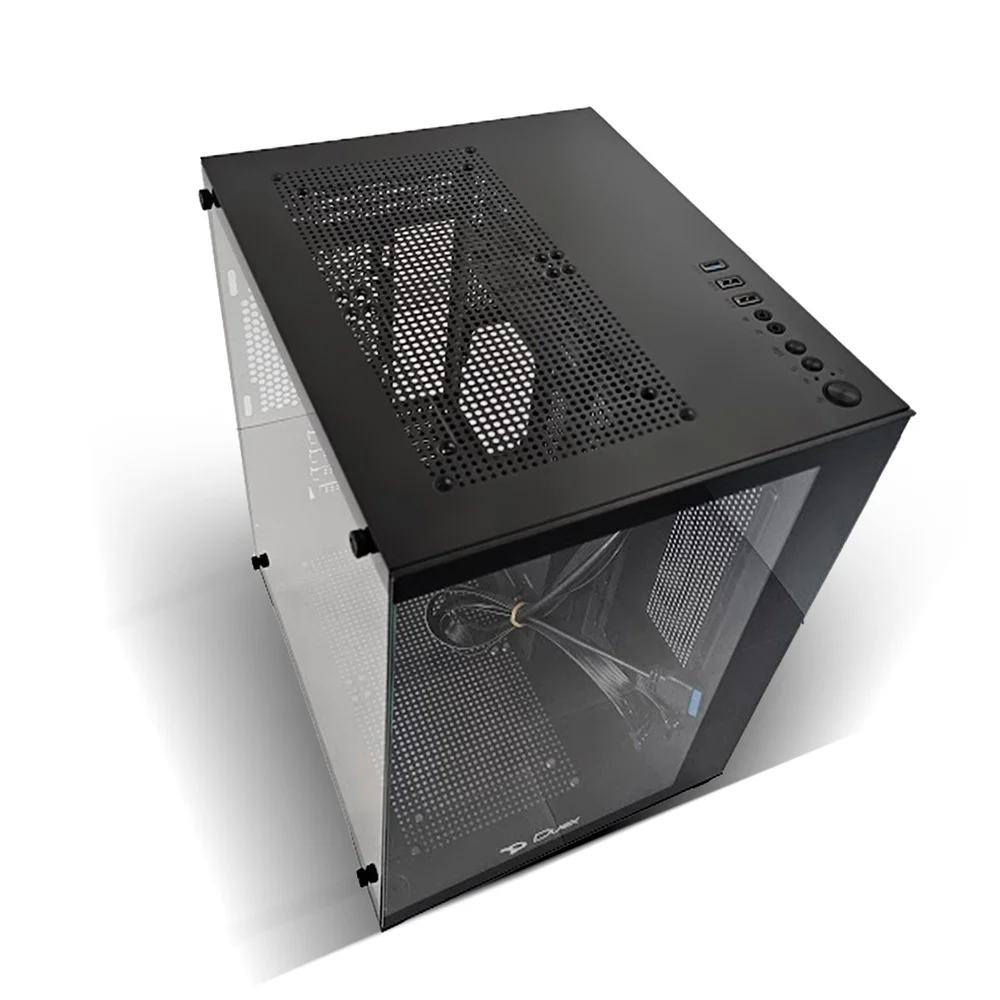 Imagem 4 de 5 do produto Gabinete Gamer Duex Aquário, Mid-Tower, Lateral e Frontal De Vidro, Preto - Dxj270-2