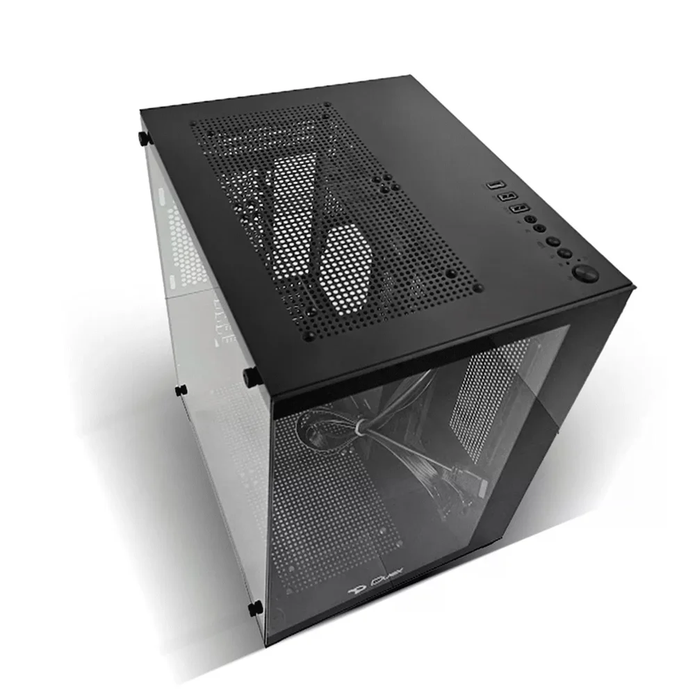 Imagem 5 de 5 do produto Gabinete Gamer Duex Aquário, Mid-Tower, Lateral e Frontal De Vidro, Preto - Dxj270-2