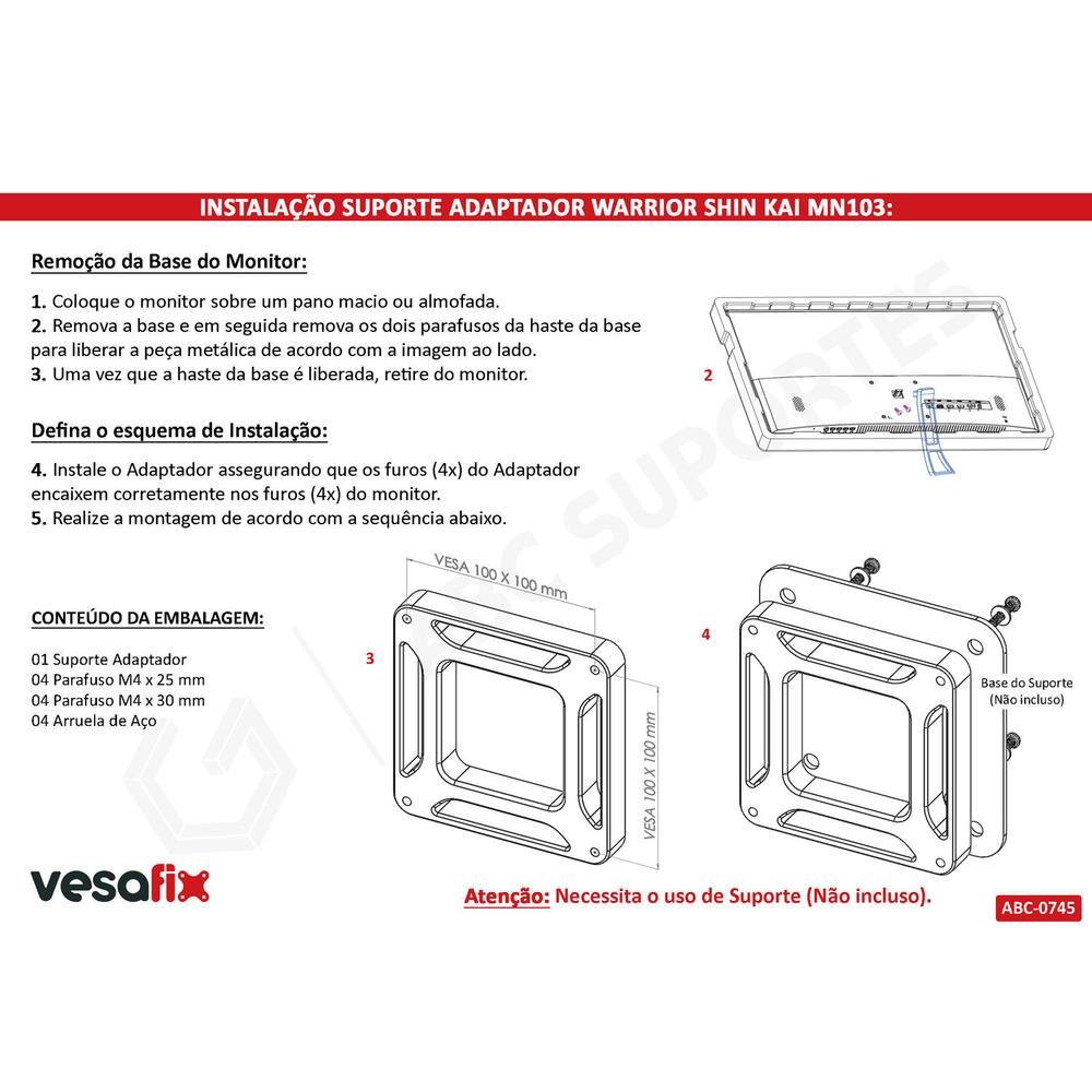 Imagem 2 de 4 do produto Adaptador Vesa Monitor Multi Shin Kai Mn103