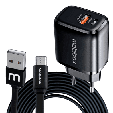 Carregador Tomada de Parede / Fonte - 2 Saídas USB + Tipo C 3A - Ultra Rápido + Cabo Tipo C com entrada USB - 2 metros - Original Garantia de 1 ano