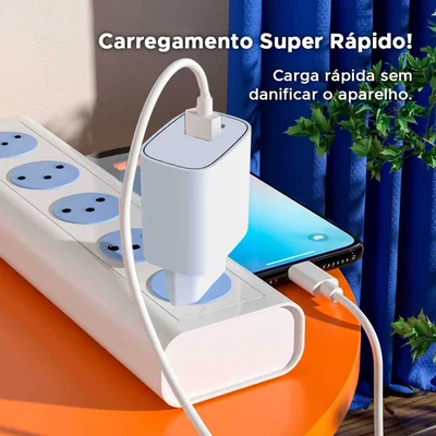 Carregador Ultrarrápido Duplo Usb A + Tipo C Power 20w Branco — foto 4