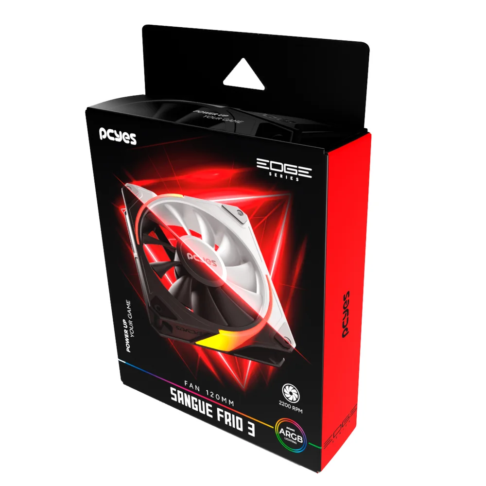 Fan Cooler Ventoinha Gamer PCyes 120mm Sangue Frio 3 ARGB White Ghost 6