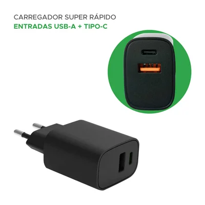 Carregador Parede Duplo Usb Tipo C Pd 20w Turbo Garantia 1 A — foto 3