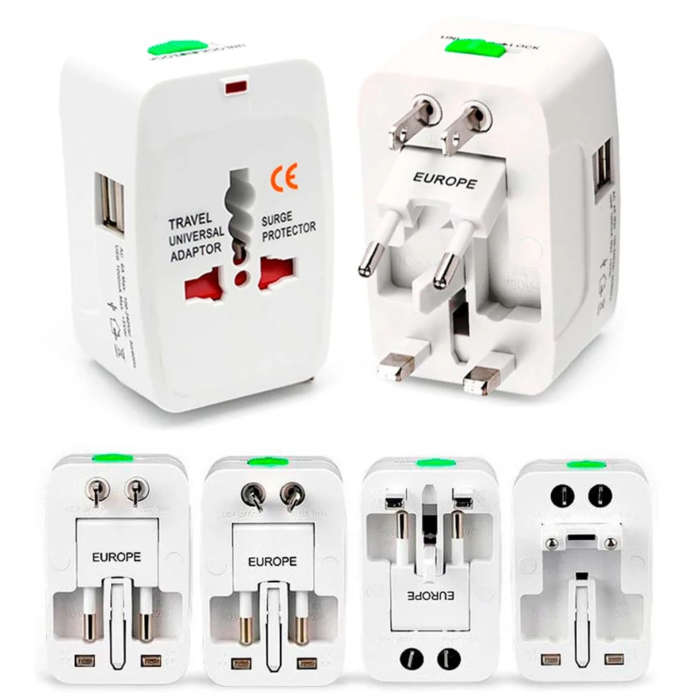 Adaptador Tomada Universal Internacional Uk Eua Europa Asia + De 150 Países