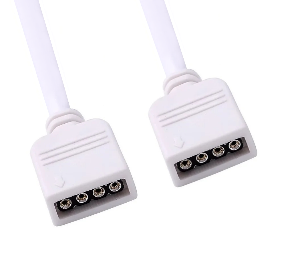Cabo Extensor para LED, 200cm (2m), RGB, 4 Pinos 12v, Branco, Extensão Cooler fan e Fita de LED