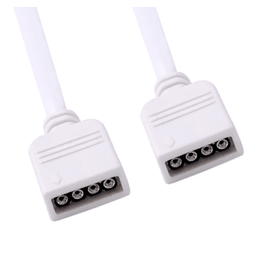 Cabo Extensor para LED, 200cm (2m), RGB, 4 Pinos 12v, Branco, Extensão Cooler fan e Fita de LED