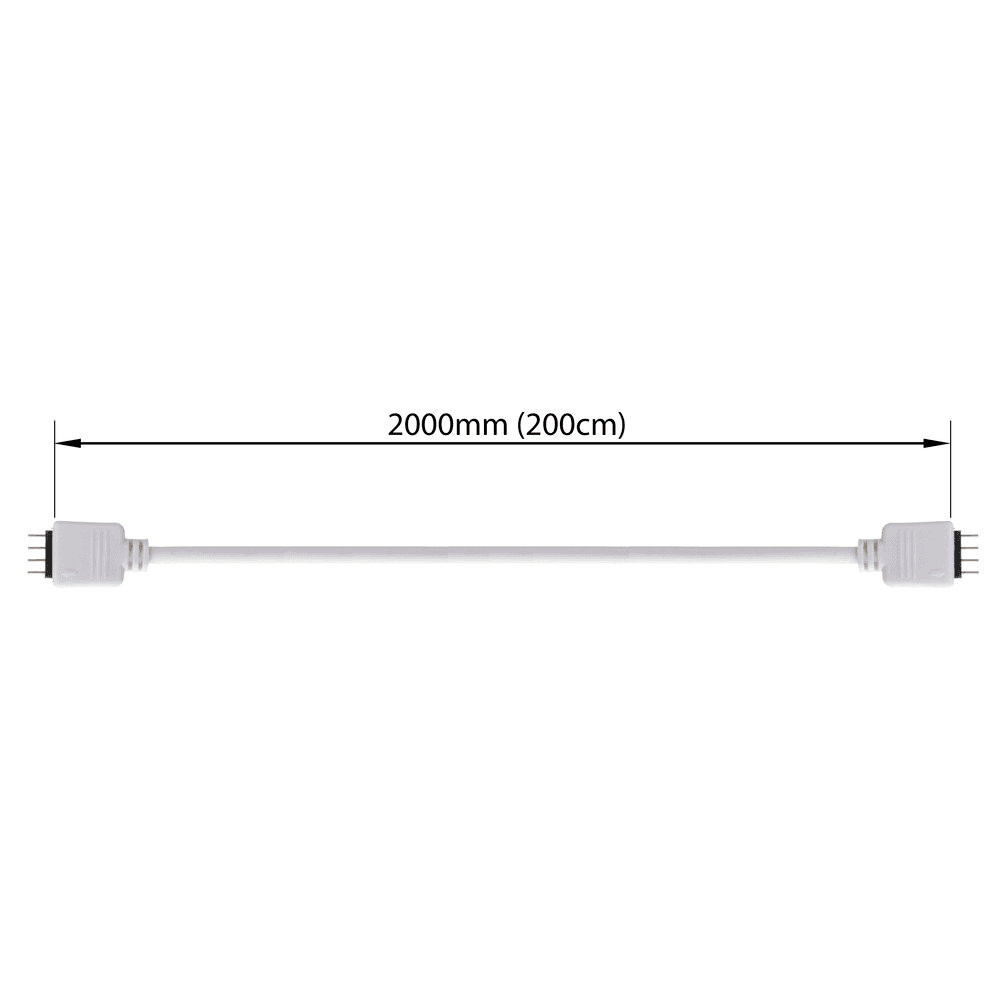 Imagem 3 de 5 do produto Cabo Extensor para LED, 200cm (2m), RGB, 4 Pinos 12v, Branco, Extensão Cooler fan e Fita de LED