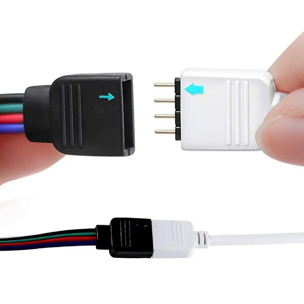 Imagem 2 de 5 do produto Cabo Extensor para LED, 100cm (1m), RGB, 4 Pinos 12v, Branco, Extensão Cooler fan e Fita de LED