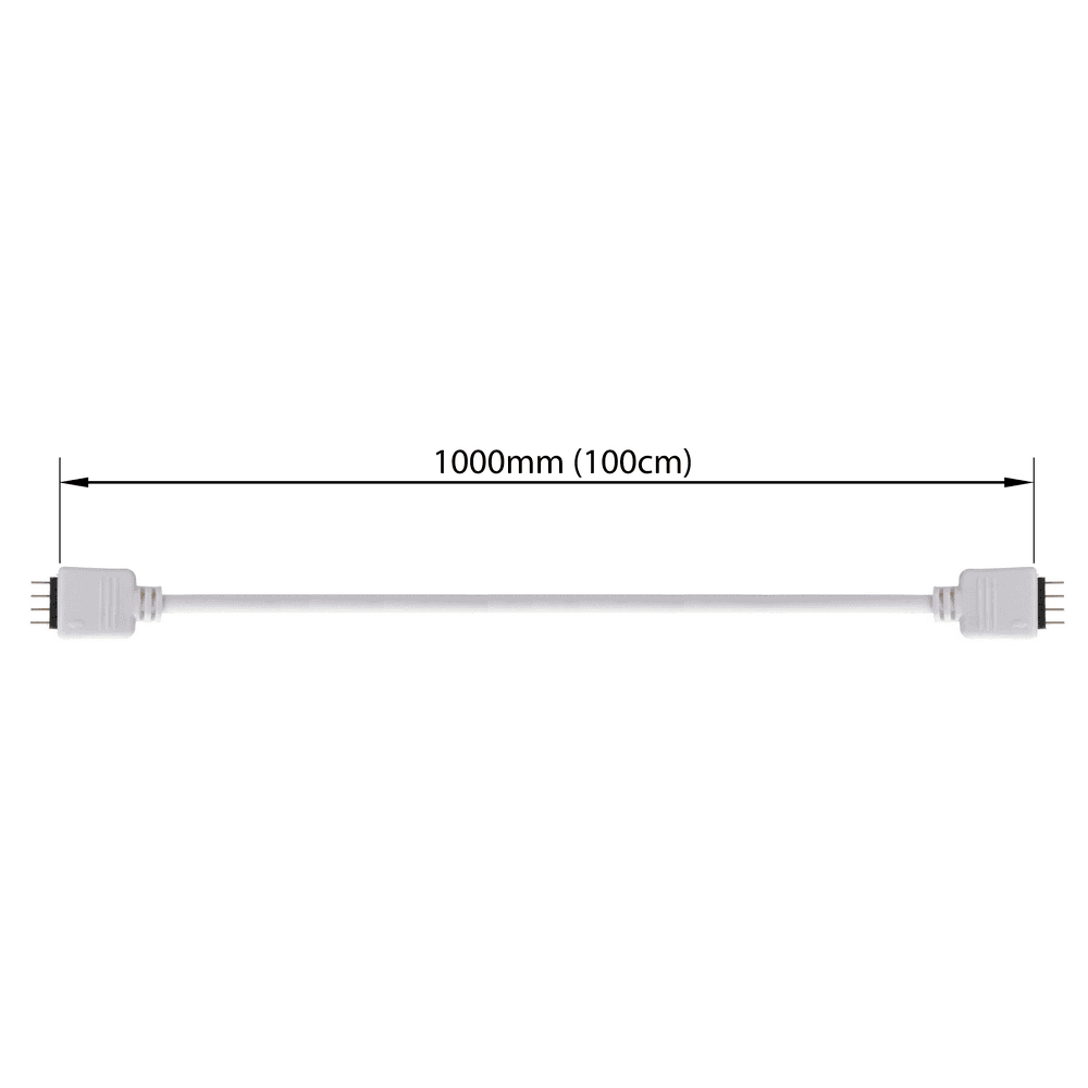 Imagem 3 de 5 do produto Cabo Extensor para LED, 100cm (1m), RGB, 4 Pinos 12v, Branco, Extensão Cooler fan e Fita de LED