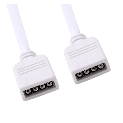 Cabo Extensor para LED, 30cm (0.3m), RGB, 4 Pinos 12v, Branco, Extensão Cooler fan e Fita de LED