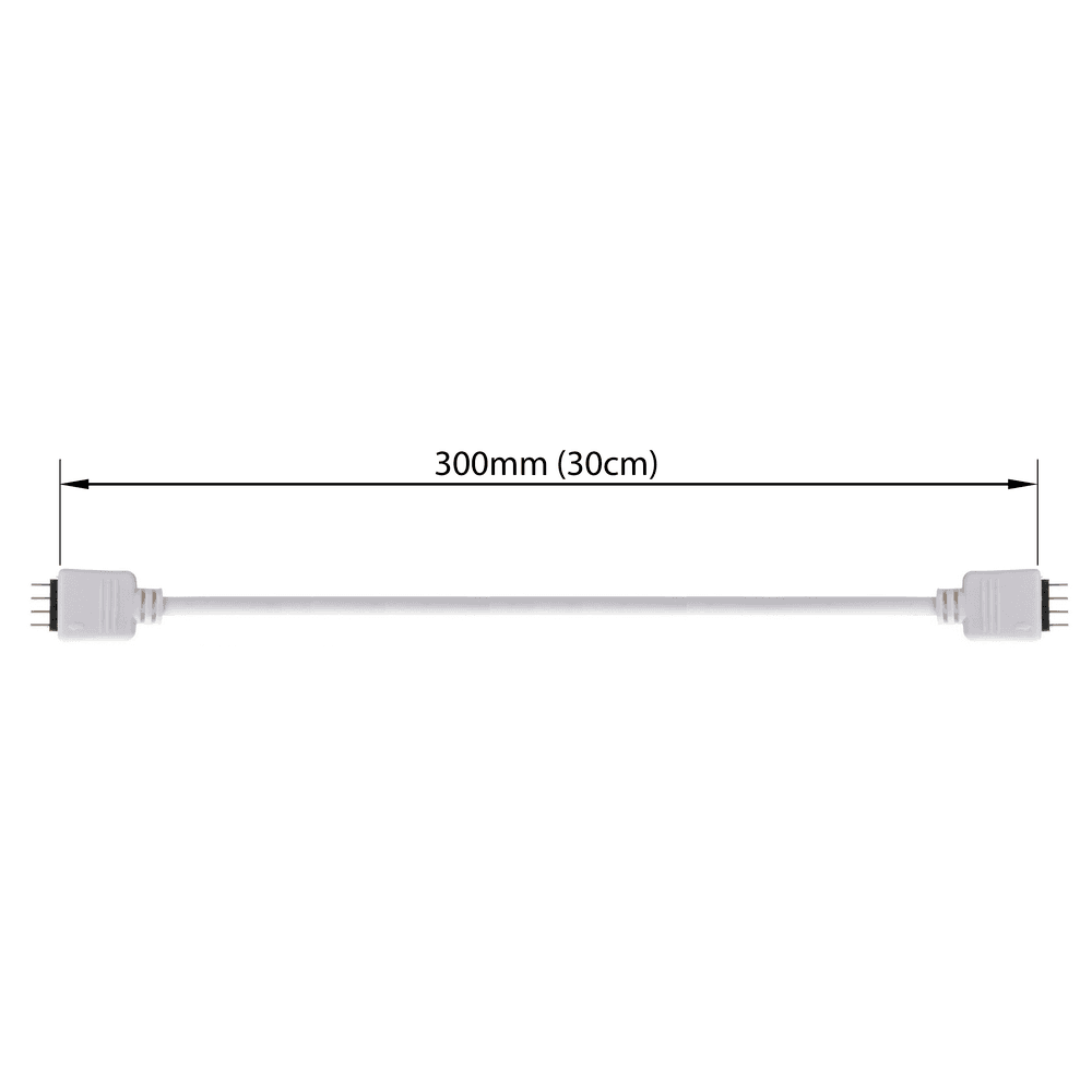 Imagem 3 de 5 do produto Cabo Extensor para LED, 30cm (0.3m), RGB, 4 Pinos 12v, Branco, Extensão Cooler fan e Fita de LED