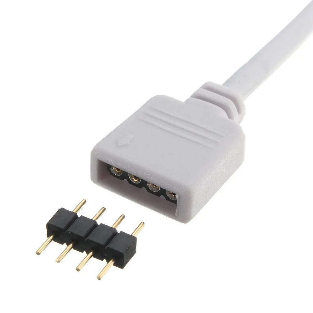 Imagem 4 de 5 do produto Cabo Extensor para LED, 30cm (0.3m), RGB, 4 Pinos 12v, Branco, Extensão Cooler fan e Fita de LED