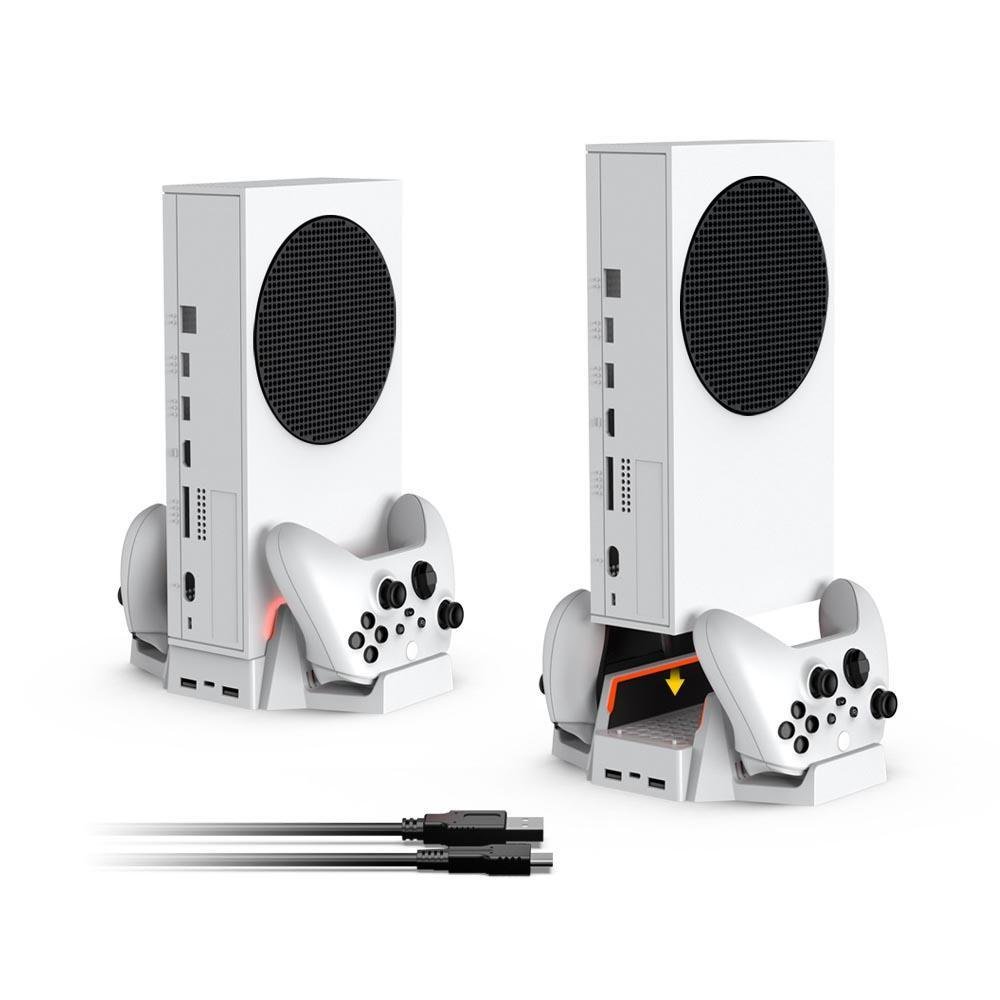 Imagem 2 de 5 do produto Suporte Base De Carregador Com Cooler 2 Ventoinhas + 2 Baterias Compatível Com XBOX Series S