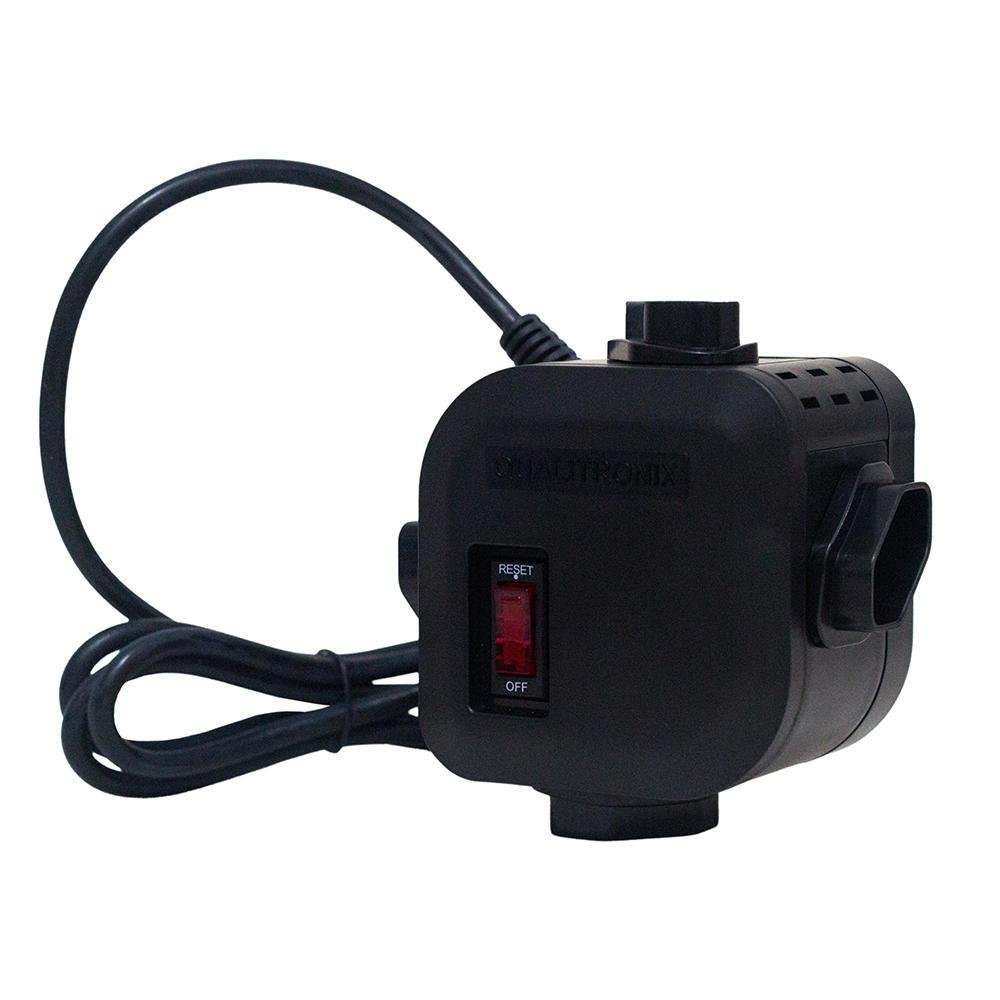 Filtro De Linha Qualitronix Qcfl4-cp, 4 Tomadas Preto Com Proteção De Circuit Breaker