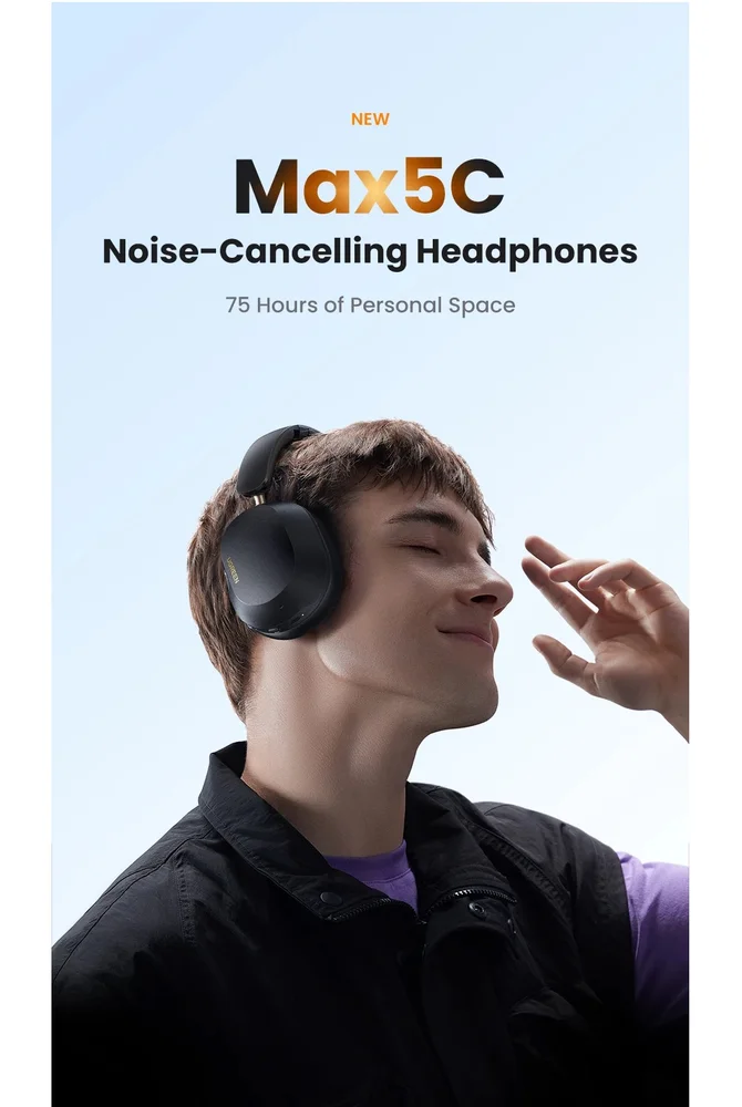 Imagem 3 de 5 do produto Fone De Ouvido Headphone Ugreen Hitune Max5c Bluetooth 5.4 Ldac Anc Cancelamento De Ruído Ativo