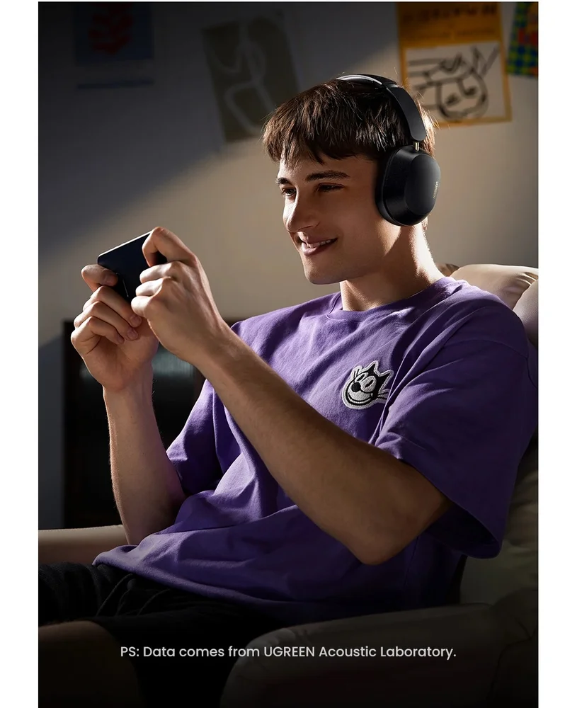 Imagem 4 de 5 do produto Fone De Ouvido Headphone Ugreen Hitune Max5c Bluetooth 5.4 Ldac Anc Cancelamento De Ruído Ativo