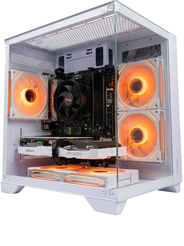 PC Gamer Aquario Branco Ryzen 5 5500 | RX 6600 8GB | 16GB RAM | SSD NVMe 1TB | Windows 11 Pro - view 5