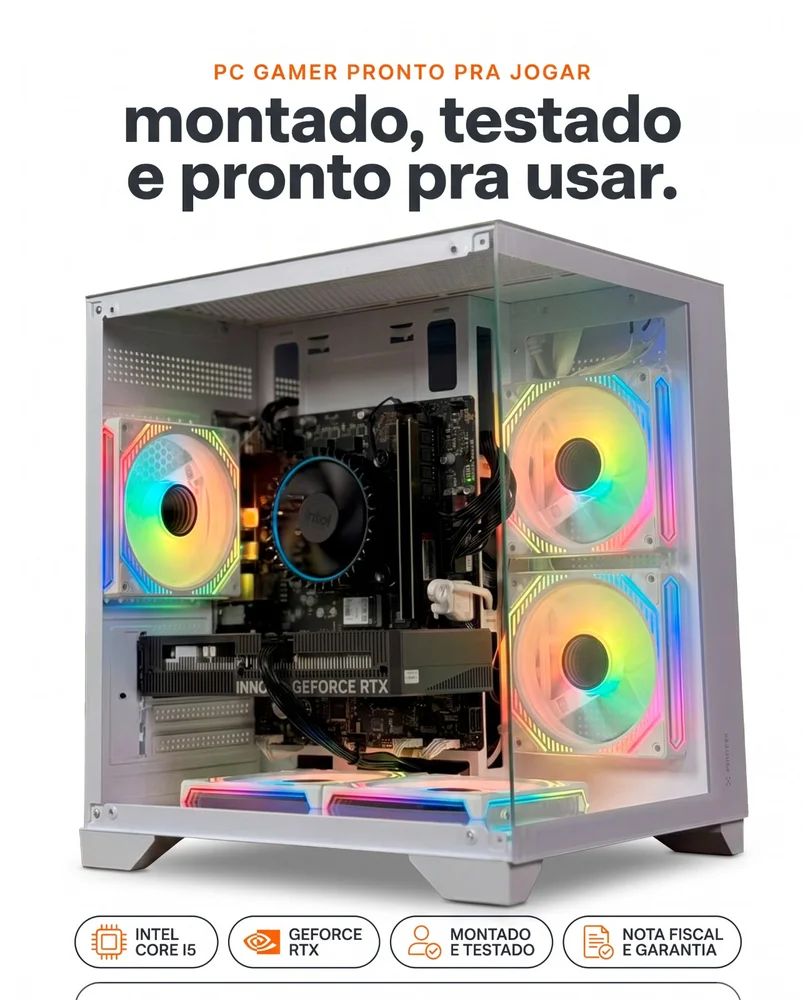 PC Gamer Aquário Intel Core i5 12400 | RTX 5050 8GB | 16GB RAM | SSD NVMe 500GB | Windows 11 Pro - view 5