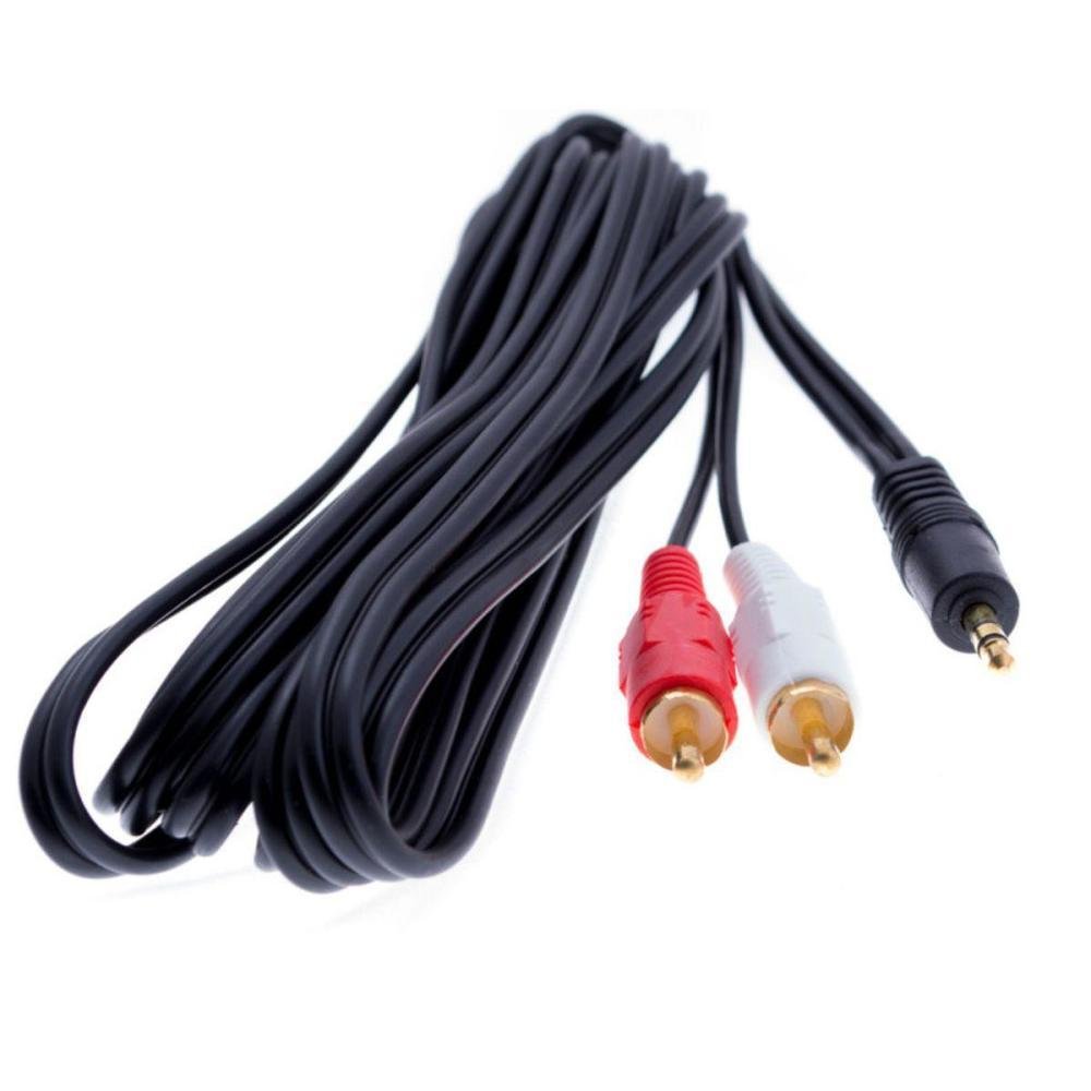 Imagem 3 de 5 do produto Cabo Fio Adaptador P2 Macho Para 2x Rca Macho 5 M Metros Tamanho:5 Metros