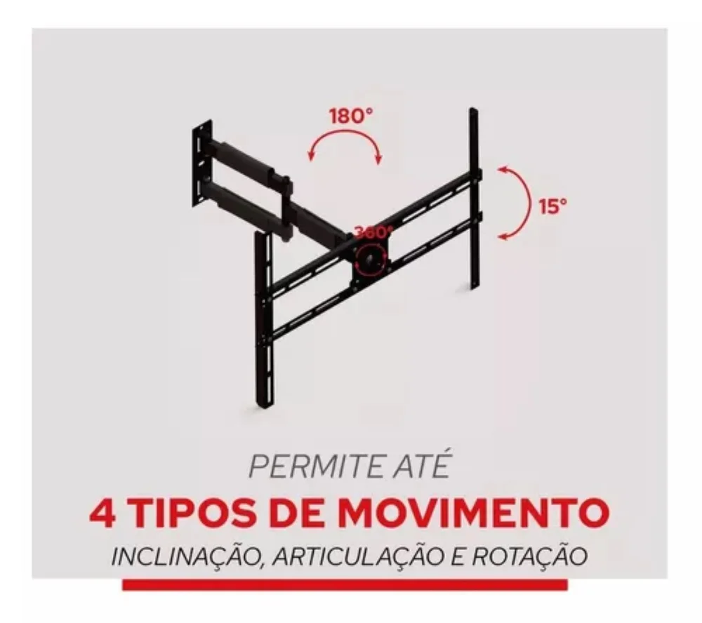 Imagem 4 de 5 do produto Suporte Articulado Para Tv 23-70Polegadas Brasforma Sbrp2440