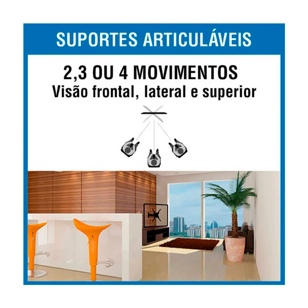 Imagem 5 de 5 do produto Suporte Articulado Para Tv 23-70Polegadas Brasforma Sbrp2440